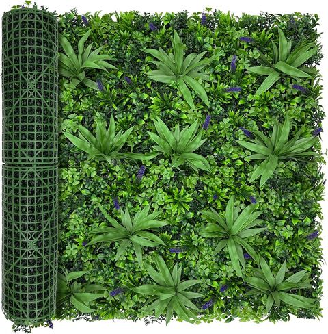 لفة نبات خشب البقس على الحائط من العشب الأخضر: 40 بوصة × 120 بوصة (34 قدم مربع) مع أوراق مقاومة للأشعة فوق البنفسجية من اللبلاب الاصطناعي وشاشة سياج للخصوصية للخلفية والحديقة والنباتات الداخلية والخارجية التي تغطي لوحة الحائط in Kuwait