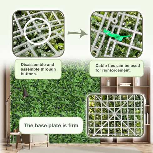 لفة نبات خشب البقس على الحائط من العشب الأخضر: 40 بوصة × 120 بوصة (34 قدم مربع) مع أوراق مقاومة للأشعة فوق البنفسجية من اللبلاب الاصطناعي وشاشة سياج للخصوصية للخلفية والحديقة والنباتات الداخلية والخارجية التي تغطي لوحة الحائط in Kuwait