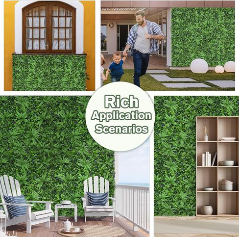 لفة نبات خشب البقس على الحائط من العشب الأخضر: 40 بوصة × 120 بوصة (34 قدم مربع) مع أوراق مقاومة للأشعة فوق البنفسجية من اللبلاب الاصطناعي وشاشة سياج للخصوصية للخلفية والحديقة والنباتات الداخلية والخارجية التي تغطي لوحة الحائط in Kuwait
