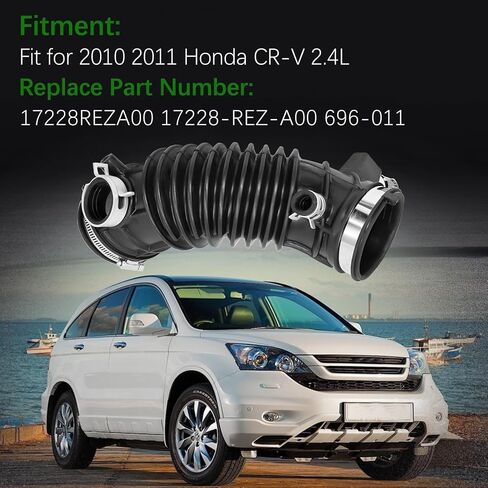 17228REZA00 Air Intake Hose w/Clamps Compatible with 2010 2011 Honda CR-V 2.4L, Intake Filter Tube Repalces 17228-REZ-A00 696-011, Air Intake Duct Tube Boot in Kuwait