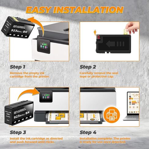 4 خراطيش حبر 923e متوافقة مع حبر HP 923XL 923 HP923e متوافقة مع طابعات HP OfficeJet Pro 8135e 8138e 8139e 8122e 8120 8123 8130 8133، أسود سماوي أرجواني أصفر (3500 صفحة) in Kuwait