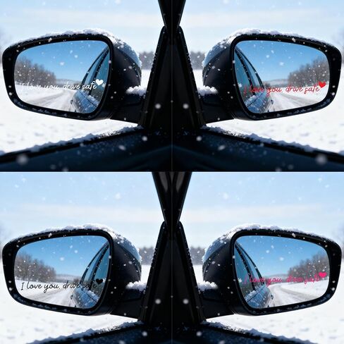 8 PCS I Love You Drive Safe Mirror Sticker, Vinyl Car Stickers for Women, Cute Car Decals for Rearview Mirror, Rear View Mirror Stickers for Car Truck SUV in Saudi Arabia