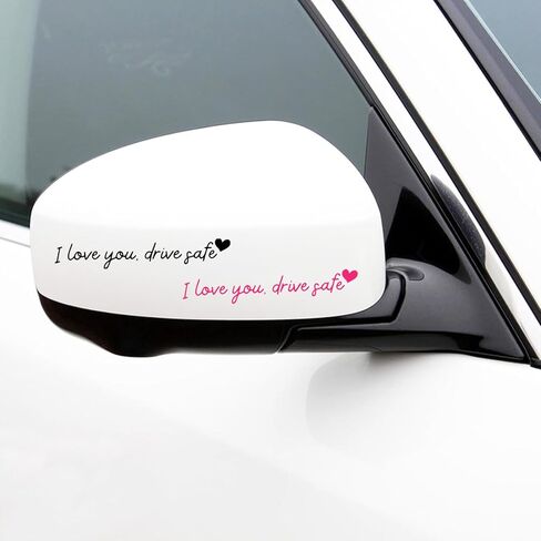 8 PCS I Love You Drive Safe Mirror Sticker, Vinyl Car Stickers for Women, Cute Car Decals for Rearview Mirror, Rear View Mirror Stickers for Car Truck SUV in Saudi Arabia