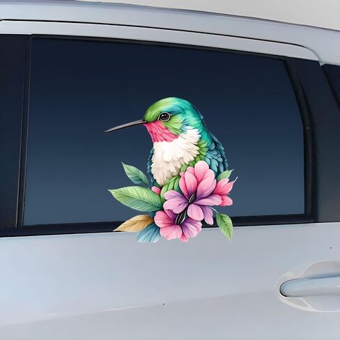 قطعتان من ملصقات الفينيل المزخرفة بالزهور الطنانة - ملصقات مقاومة للماء قابلة للإزالة للسيارة والشاحنة والدراجات النارية والكمبيوتر المحمول - ملصق ديكور مستوحى من الطبيعة - Z015 in Kuwait