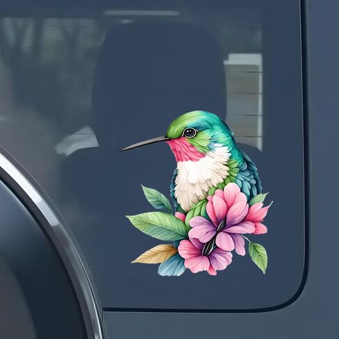 قطعتان من ملصقات الفينيل المزخرفة بالزهور الطنانة - ملصقات مقاومة للماء قابلة للإزالة للسيارة والشاحنة والدراجات النارية والكمبيوتر المحمول - ملصق ديكور مستوحى من الطبيعة - Z015 in Kuwait