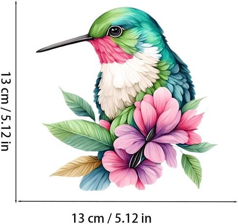 قطعتان من ملصقات الفينيل المزخرفة بالزهور الطنانة - ملصقات مقاومة للماء قابلة للإزالة للسيارة والشاحنة والدراجات النارية والكمبيوتر المحمول - ملصق ديكور مستوحى من الطبيعة - Z015 in Kuwait