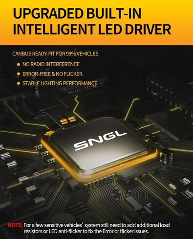 مصابيح ضباب LED SNGL H11/H8/H16 أو DRL، أصفر كهرماني 3000 كلفن، 13000 لومن لكل مجموعة، سطوع 500%، بدون مروحة، لضوء الضباب أو رياضة الطاقة، حزمة من 2 in Kuwait
