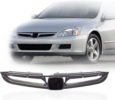 Perfit Liner New Front Gray Grille Grill with Emblem Provision Compatible With 2006 2007 HONDA Accord Sedan Value Special Edition Fits HO1200179 71121SDAA10ZA in Kuwait