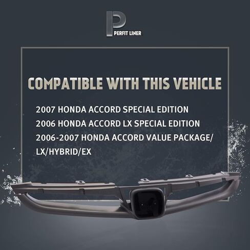 Perfit Liner New Front Gray Grille Grill with Emblem Provision Compatible With 2006 2007 HONDA Accord Sedan Value Special Edition Fits HO1200179 71121SDAA10ZA in Kuwait
