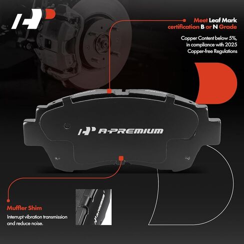 A-Premium Front Ceramic Brake Pads Set Compatible with Toyota, Lexus Models - Camry 1992-1996/2000-2001, Sienna 1998-2003, Avalon 1995-1997, Celica 1994-1999, ES300 1992-1996, LS400, SC300, 4-Pack in Saudi Arabia