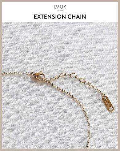 LUUK LIFESTYLE Stainless steel women necklaces with heart, clover, star, anchor, globe pendant, trendy gift, luck symbol, 20" adjustable length, FRIENDSHIP card, gold, silver, and rose gold in Saudi Arabia