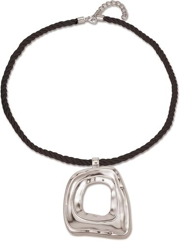 Chunky Gold Statement Necklaces Large Pendant Necklace Big Square Pendant Chunky Statement Jewelry Women 14K Gold Plated Black Rope in Saudi Arabia