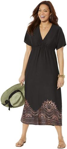 Swimsuits For All Women's Kate V-Neck Cover Up Maxi Dress (Plus in Kuwait