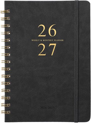 Planner 2025-2026 - Weekly & Monthly Academic Planner 2025-2026 with 12 Monthly Tabs, Jul 2025 - Jun 2026, 6.3" x 8.4", Flexible Hardcover, Thick Paper, Inner Pocket - Gray in Kuwait