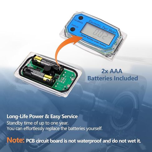 1" 20-80 LPM Inline NPT Thread Flowmeter with 3/4" Adapters,Digital Fuel Flow Meter,for Kerosene,Biodiesel, Light Chemicals. Don't USE for Water and Gasoline - Supports Gallon, LTR, PT, QT in Kuwait
