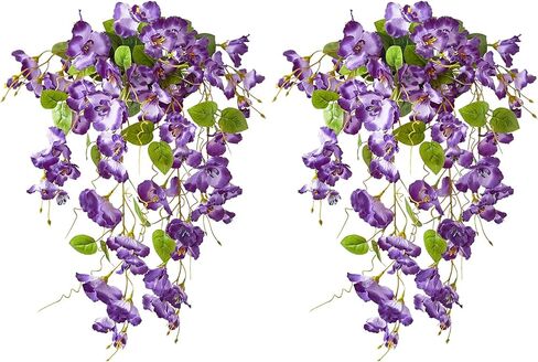 2Pcs Rose Red Artificial Silk Hibiscus Flower Hanging Decorations, UV Resistant Outdoor Faux Hibiscus Flowers for Home Outdoor Artificial Flower Decorations in Kuwait