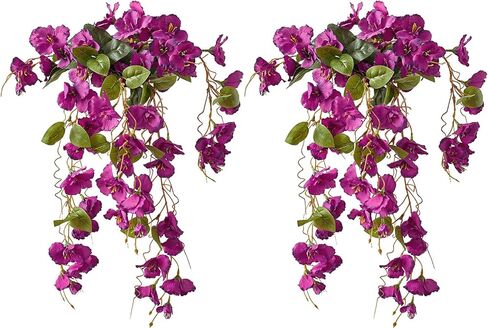2Pcs Rose Red Artificial Silk Hibiscus Flower Hanging Decorations, UV Resistant Outdoor Faux Hibiscus Flowers for Home Outdoor Artificial Flower Decorations in Saudi Arabia