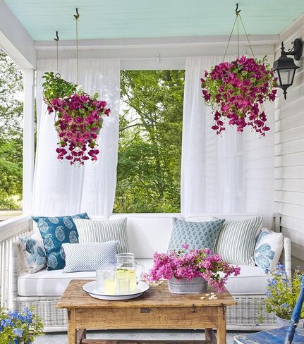 2Pcs Rose Red Artificial Silk Hibiscus Flower Hanging Decorations, UV Resistant Outdoor Faux Hibiscus Flowers for Home Outdoor Artificial Flower Decorations in Saudi Arabia