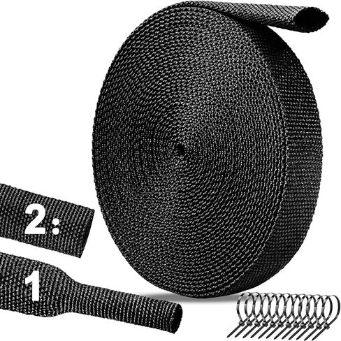 26 Ft-3/8 Inch 2:1 Heat Shrink Wire Loom Braided Cable Sleeves,Heat Resistant Fabric Woven Shrink Tubing Wiring Harness for Protection Automotive,Harness Cable Sheath Tubing,Cable Management in Saudi Arabia