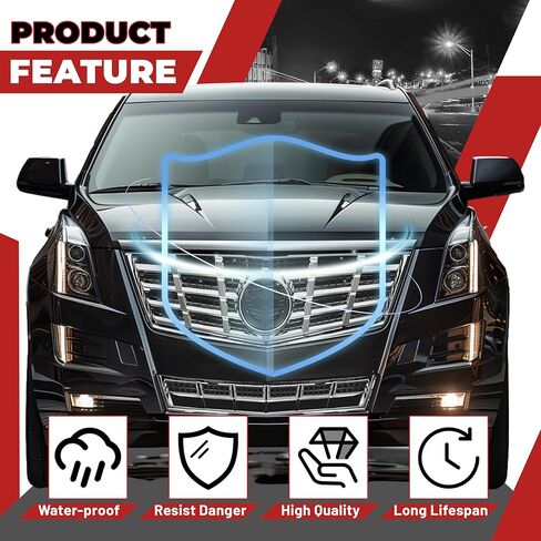 HECASA Front Bumper Upper & Lower Grille Mesh Grill Insert Compatible with 2013-2016 Cadillac SRX Plastic(ABS) Chrome Replacement for 22738992+22739004 in Saudi Arabia