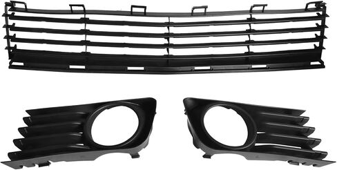 Front Bumper Lower Grille+Pair Fog Light Bezel Fit for Toyo-ta Prius 2004-2009 Black in Kuwait