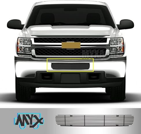 Front Lower Bumper Grille Grill Compatible with Chevy Silverado 2500HD 3500HD 2011-2014 Black Billet Grille Grill Insert in Kuwait