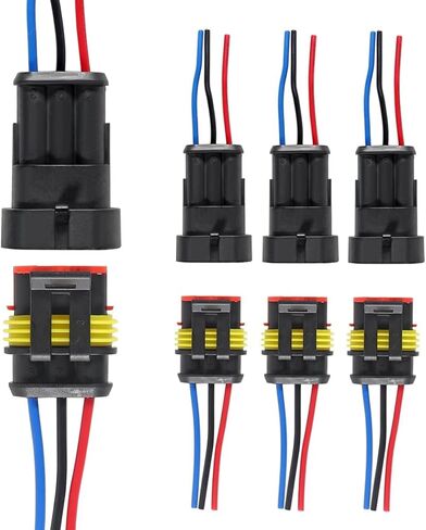 4 PACK 3 Pin Way Waterproof Electrical Wire Connector Plug Automotive Wire Connectors Plug with Wire AWG Marine for car Truck, Boat in Saudi Arabia