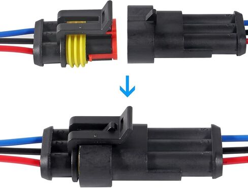 4 PACK 3 Pin Way Waterproof Electrical Wire Connector Plug Automotive Wire Connectors Plug with Wire AWG Marine for car Truck, Boat in Saudi Arabia