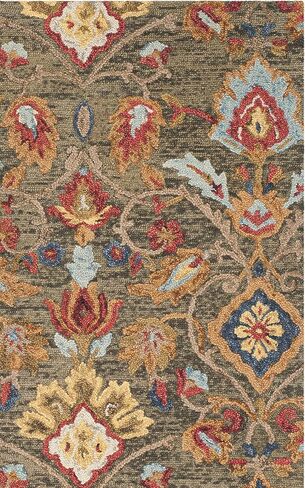 سجادة منطقة SAFAVIEH Blossom Collection - 9 × 12 بوصة، خضراء ومتعددة، صوف مصنوع يدويًا، مثالية للمناطق ذات حركة المرور العالية في غرفة المعيشة وغرفة النوم (BLM402B) in Saudi Arabia