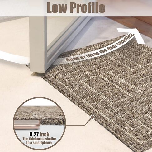 سجادة باب داخلية، سجادة باب خلفي أمامي 24 بوصة × 35.5 بوصة، ممسحة ترحيب متينة غير قابلة للانزلاق، سجادة أرضية منخفضة داخل الأرضية مقاومة للأوساخ، سجاد ماص قابل للغسل في الغسالة للمدخل in Kuwait