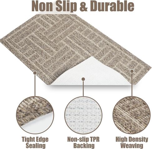 سجادة باب داخلية، سجادة باب خلفي أمامي 24 بوصة × 35.5 بوصة، ممسحة ترحيب متينة غير قابلة للانزلاق، سجادة أرضية منخفضة داخل الأرضية مقاومة للأوساخ، سجاد ماص قابل للغسل في الغسالة للمدخل in Kuwait