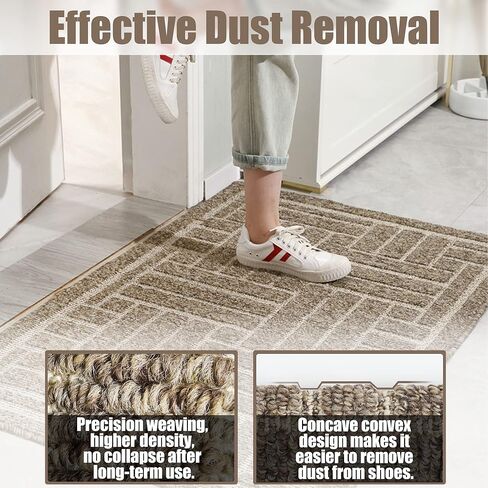 سجادة باب داخلية، سجادة باب خلفي أمامي 24 بوصة × 35.5 بوصة، ممسحة ترحيب متينة غير قابلة للانزلاق، سجادة أرضية منخفضة داخل الأرضية مقاومة للأوساخ، سجاد ماص قابل للغسل في الغسالة للمدخل in Kuwait