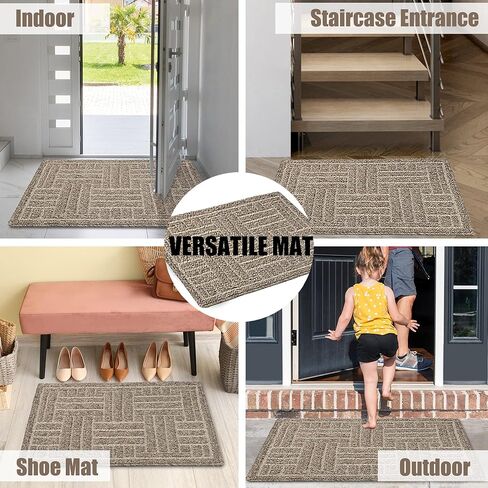 سجادة باب داخلية، سجادة باب خلفي أمامي 24 بوصة × 35.5 بوصة، ممسحة ترحيب متينة غير قابلة للانزلاق، سجادة أرضية منخفضة داخل الأرضية مقاومة للأوساخ، سجاد ماص قابل للغسل في الغسالة للمدخل in Kuwait