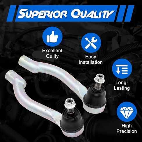 2 × أطراف قضيب ربط خارجي أمامي، متوافق مع 2008 2009 2010 2011 2012 2013 Nissan Rogue, 2014 2015 Rogue Select، استبدال # D8640JY00A, D8520JY00A in Kuwait