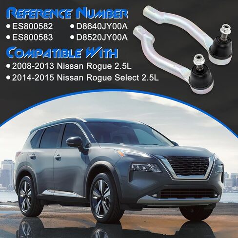 2 × أطراف قضيب ربط خارجي أمامي، متوافق مع 2008 2009 2010 2011 2012 2013 Nissan Rogue, 2014 2015 Rogue Select، استبدال # D8640JY00A, D8520JY00A in Kuwait