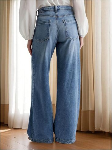 SOLY HUX Women's Casual Wide Leg Jeans Baggy Denim Pants Long Trousers in Saudi Arabia