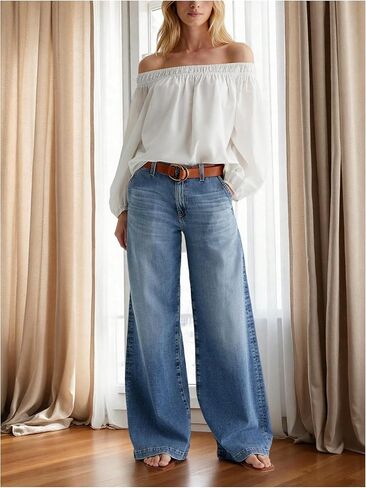 SOLY HUX Women's Casual Wide Leg Jeans Baggy Denim Pants Long Trousers in Saudi Arabia