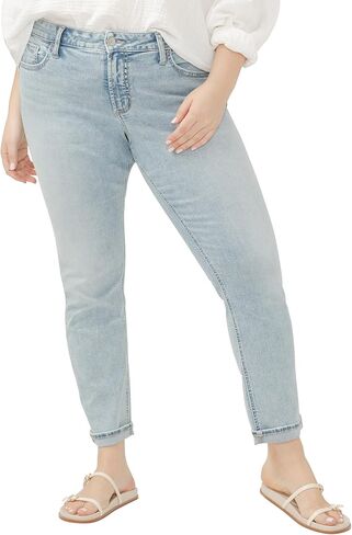 شركة Silver Jeans Co. بنطال جينز نسائي مقاس كبير Girlfriend متوسط ​​الارتفاع ونحيف الساق in Saudi Arabia