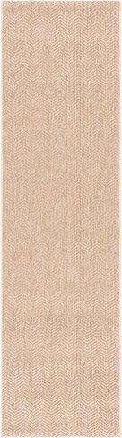 SAFAVIEH Washable Rug Outdoor Sisal All-Weather Collection - 2'2" x 6'7" Runner, Natural, Non-Shedding & Easy to Clean, Ideal for Patio, Backyard, Mudroom (SAW402B) in Saudi Arabia