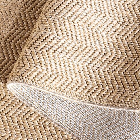 SAFAVIEH Washable Rug Outdoor Sisal All-Weather Collection - 2'2" x 6'7" Runner, Natural, Non-Shedding & Easy to Clean, Ideal for Patio, Backyard, Mudroom (SAW402B) in Saudi Arabia