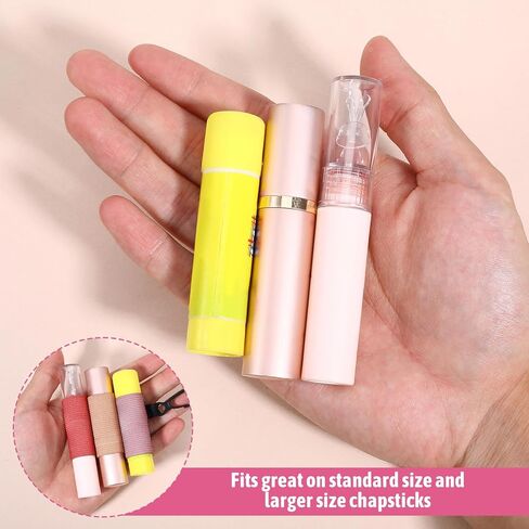 10 قطع من سلسلة مفاتيح حامل مرطب الشفاه، مشبك صغير على أكمام مرنة لأحمر الشفاه، حامل ملمع الشفاه المحمول، حامل سلسلة مفاتيح للنساء in Kuwait