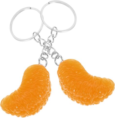 Realistic Orange Slice Keychain 1.5 Inch Fruit Pendant Charm for Keys Bags Wallets Decorative Hanging Ornament in Kuwait