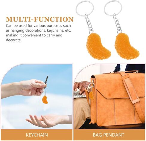 Realistic Orange Slice Keychain 1.5 Inch Fruit Pendant Charm for Keys Bags Wallets Decorative Hanging Ornament in Kuwait