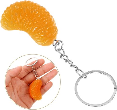 Realistic Orange Slice Keychain 1.5 Inch Fruit Pendant Charm for Keys Bags Wallets Decorative Hanging Ornament in Kuwait