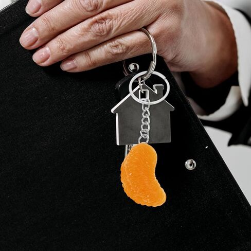Realistic Orange Slice Keychain 1.5 Inch Fruit Pendant Charm for Keys Bags Wallets Decorative Hanging Ornament in Kuwait