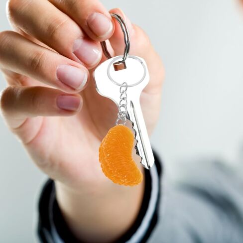 Realistic Orange Slice Keychain 1.5 Inch Fruit Pendant Charm for Keys Bags Wallets Decorative Hanging Ornament in Kuwait