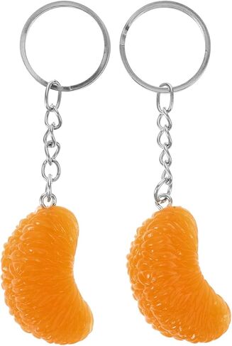 Realistic Orange Slice Keychain 1.5 Inch Fruit Pendant Charm for Keys Bags Wallets Decorative Hanging Ornament in Kuwait