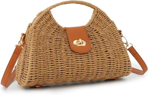 حقيبة يد Oweisong Wicker Tote حقيبة كروس للنساء للصيف والشاطئ in Kuwait