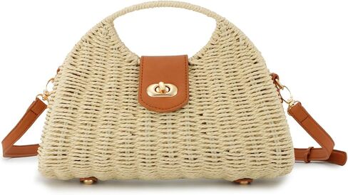 Oweisong Wicker Tote Handbag Straw Crossbody Bag for Women Summer Beach Purse in Saudi Arabia