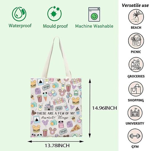Fairytale Fans Tote Bag Vacation Trip Gift Mouse Ice Cream Shoulder Bag WDW Magic Gift Snacks Lover Gifts (ICE things 2) in Saudi Arabia